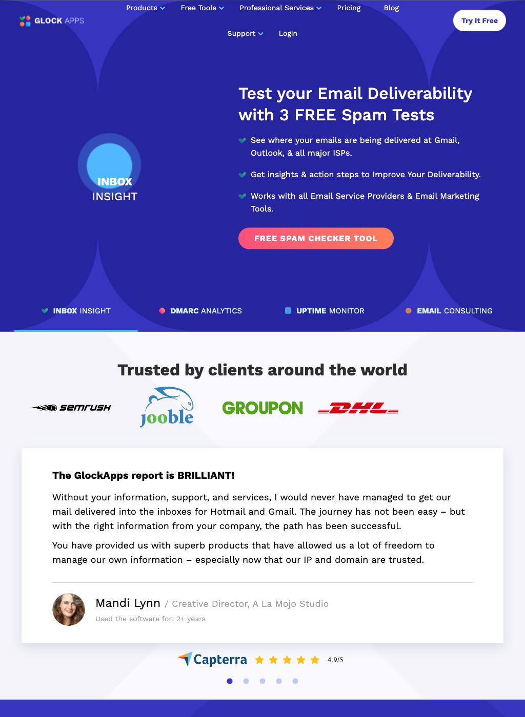 GlockApps website screenshot
