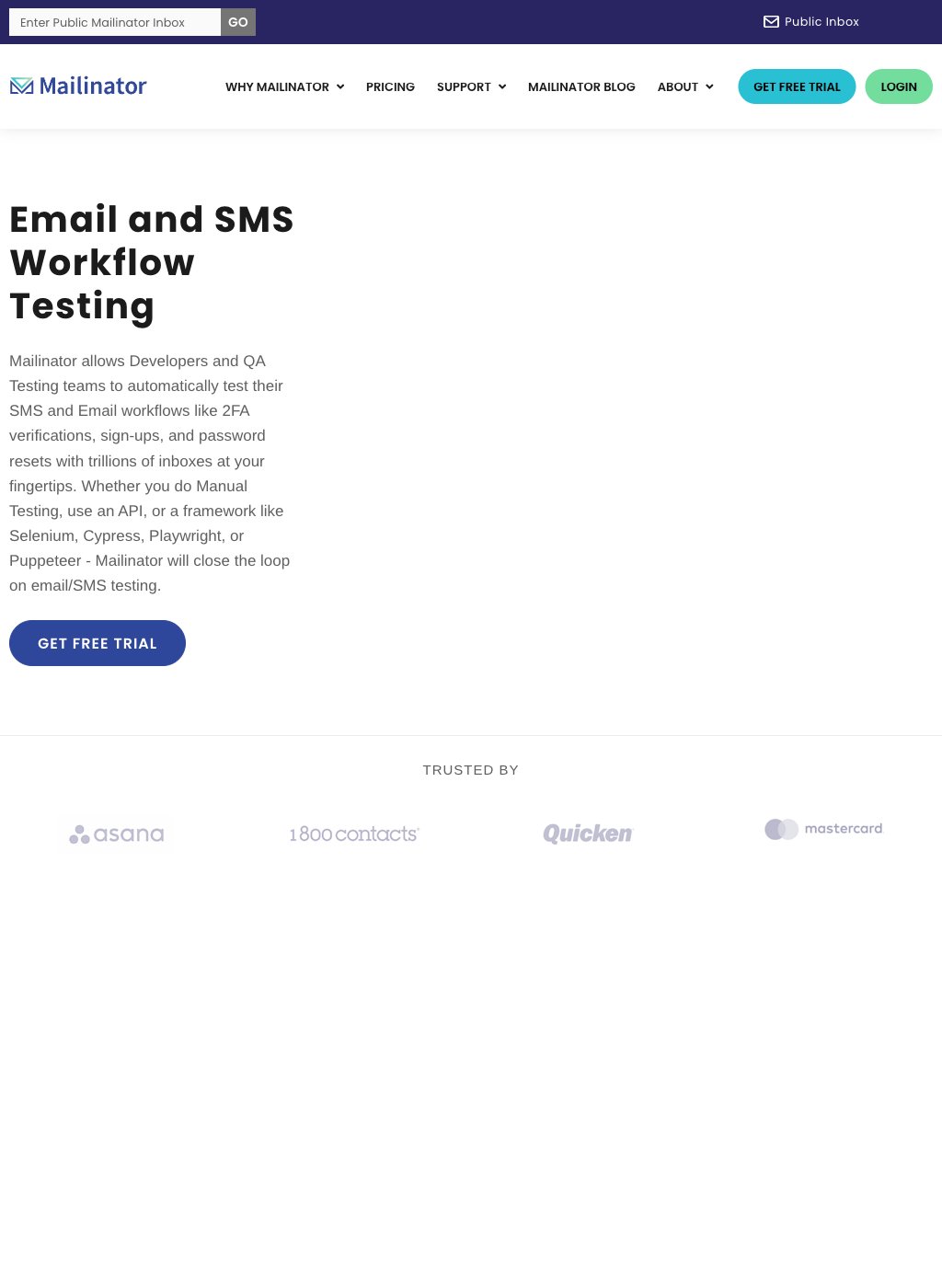 Mailinator website screenshot