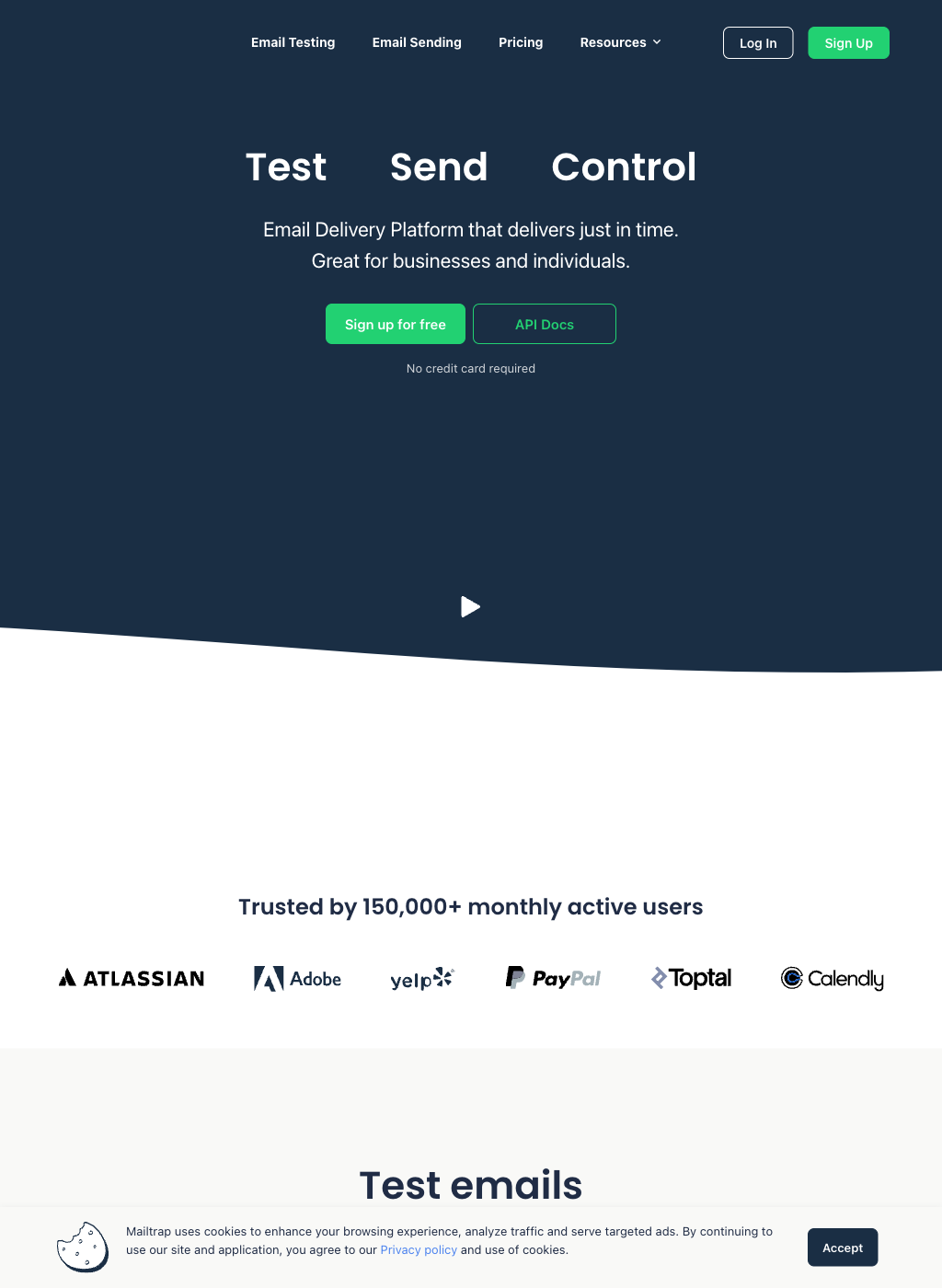 Mailtrap website screenshot