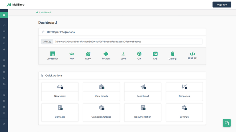 email dashboard
