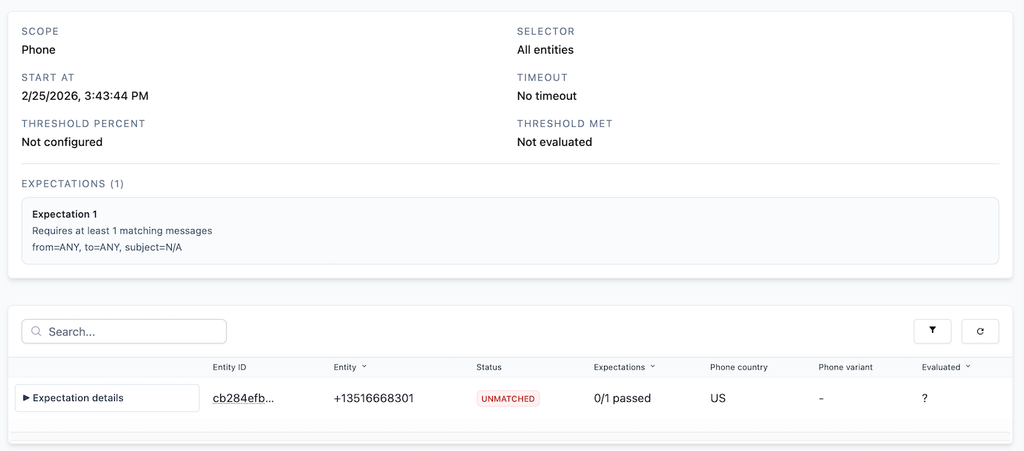 Deliverability test results and summary view