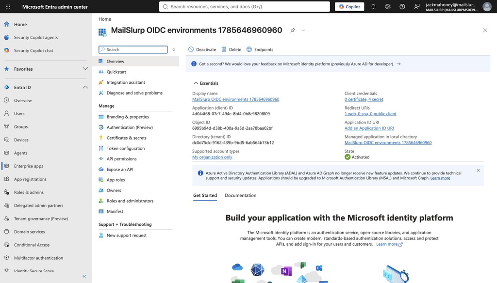 Entra OIDC app registration overview