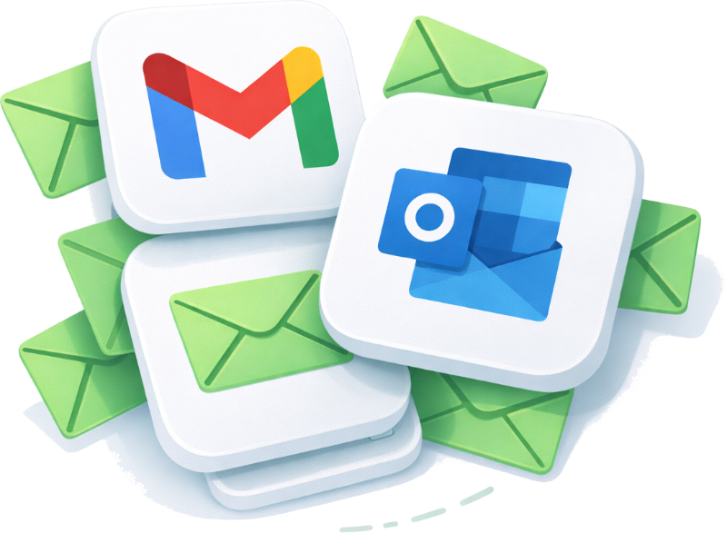 Gmail, Outlook, and MailSlurp inbox collection