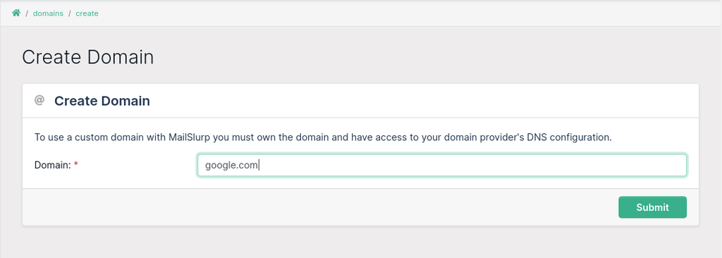 create a domain