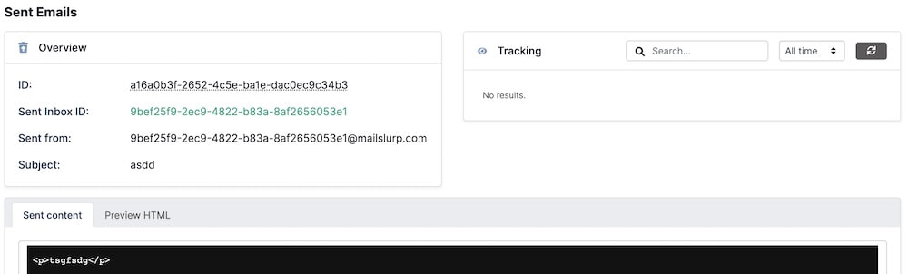 sent email view