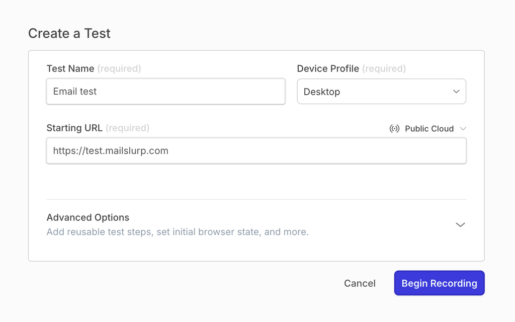 Test email in Reflect