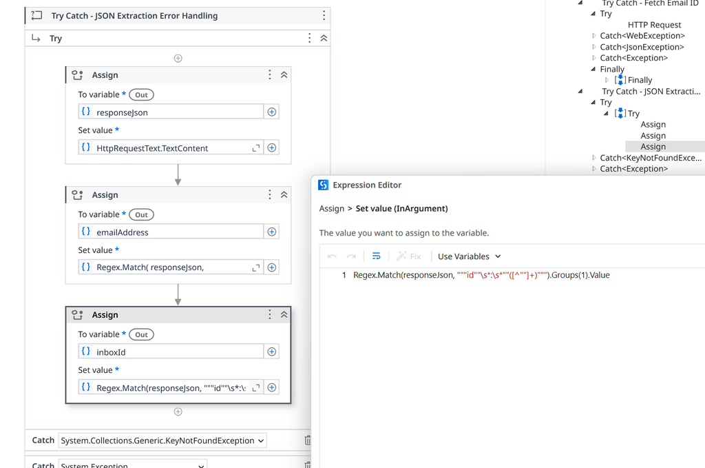 Regex extract variables