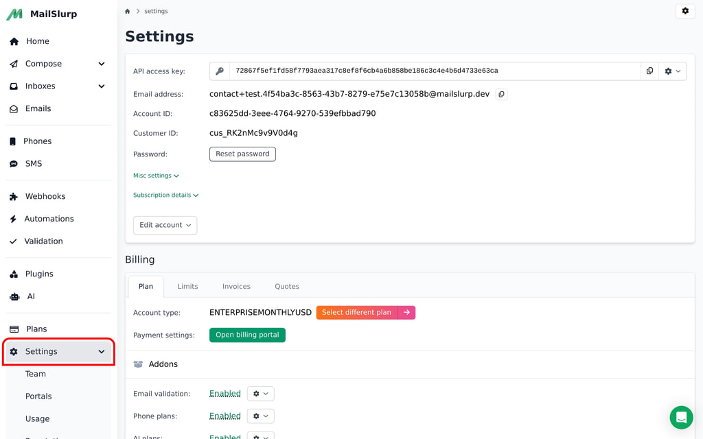 Find guest portals in dashboard: Click settings