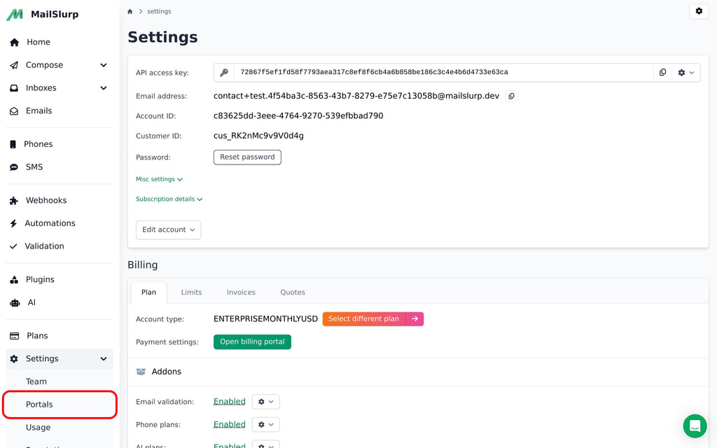 Find guest portals in dashboard: Click portals