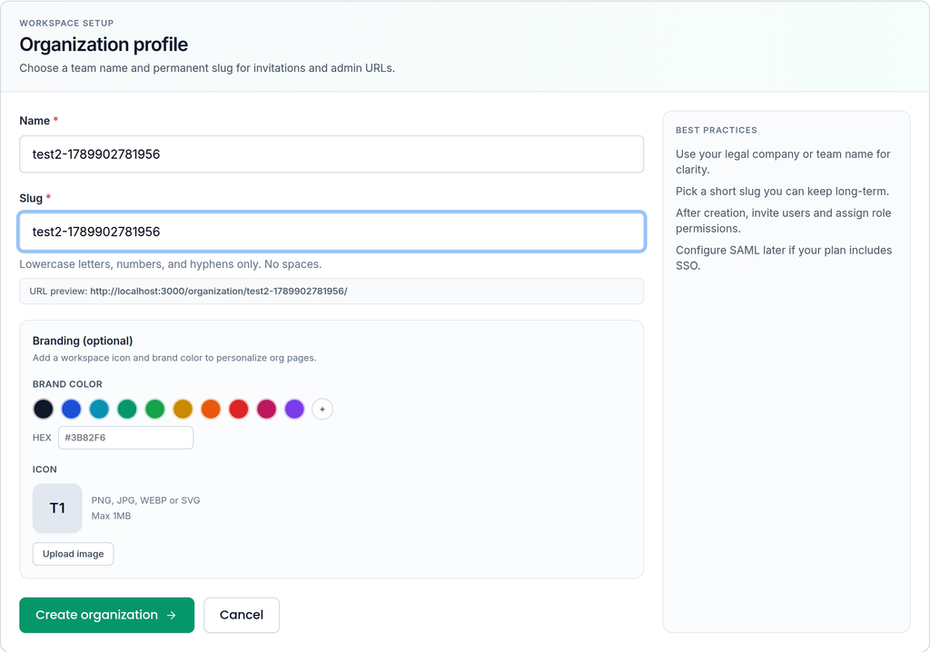 Create a MailSlurp organization