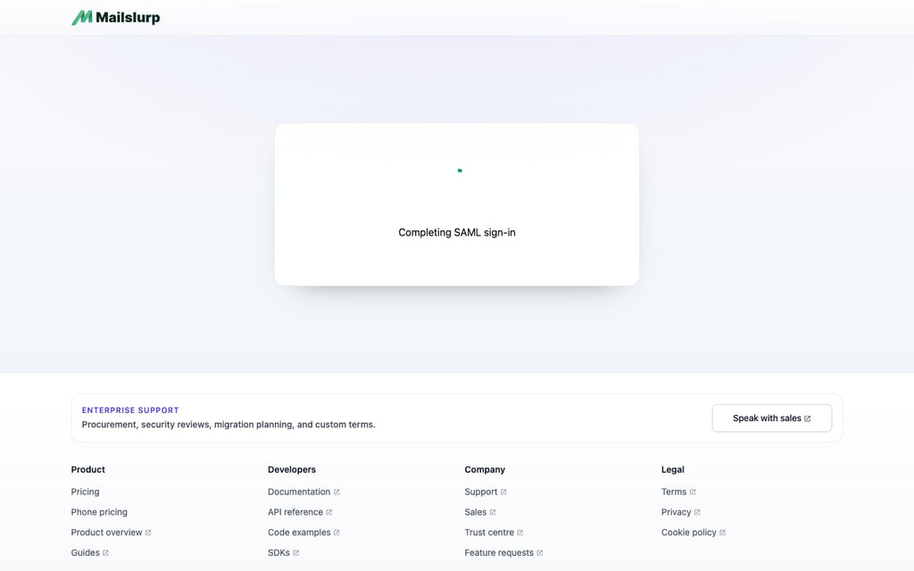 DEV user SAML login succeeds