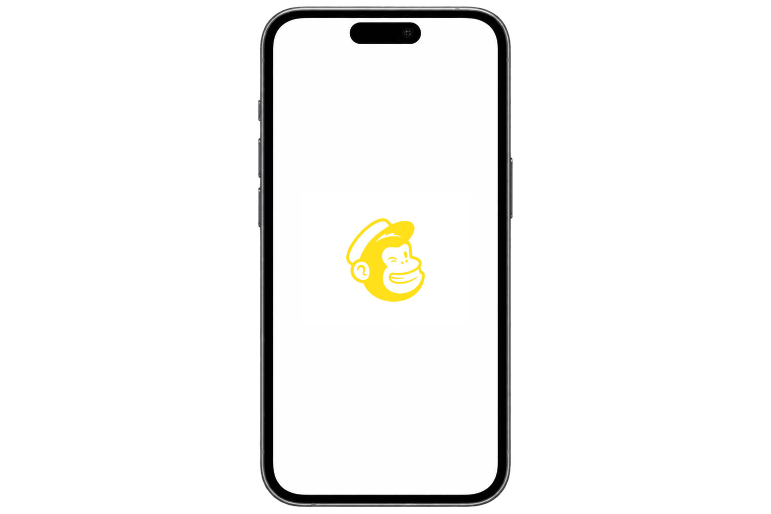 Mailchimp logo displayed on an iPhone