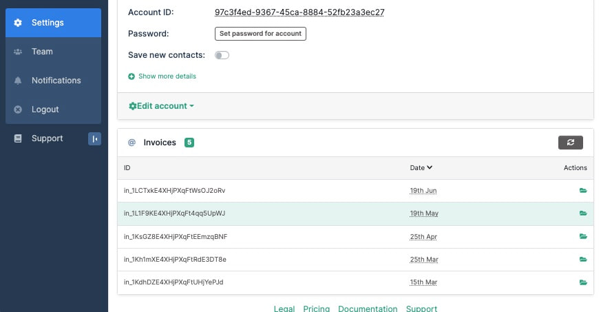 view your invoices