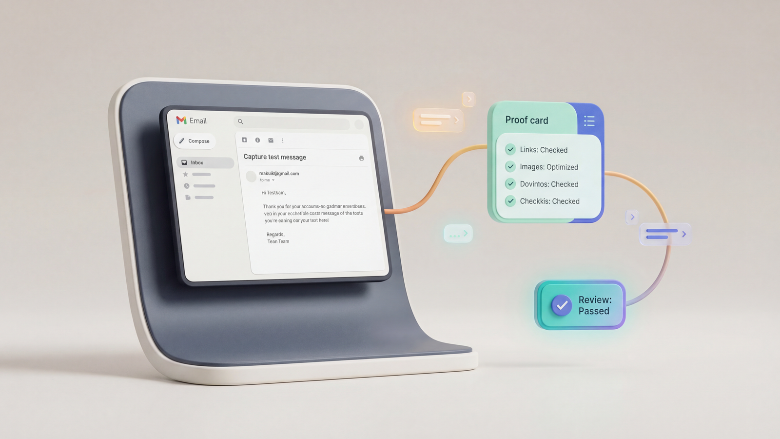 Email message payload assertion workflow