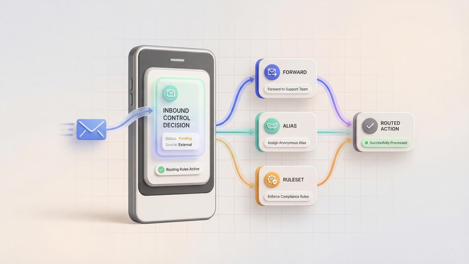 Email routing rules and forwarding controls